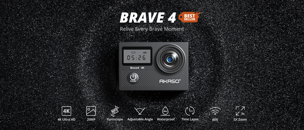 AKASO Brave 4 Pro Action Camera BRAVE 4PRO B&H Photo Video