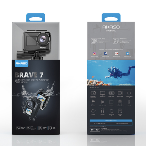 AKASO Brave 7 LE Caméra Sport 4K 30FPS 20MP WiFi, Action Cam 40M avec