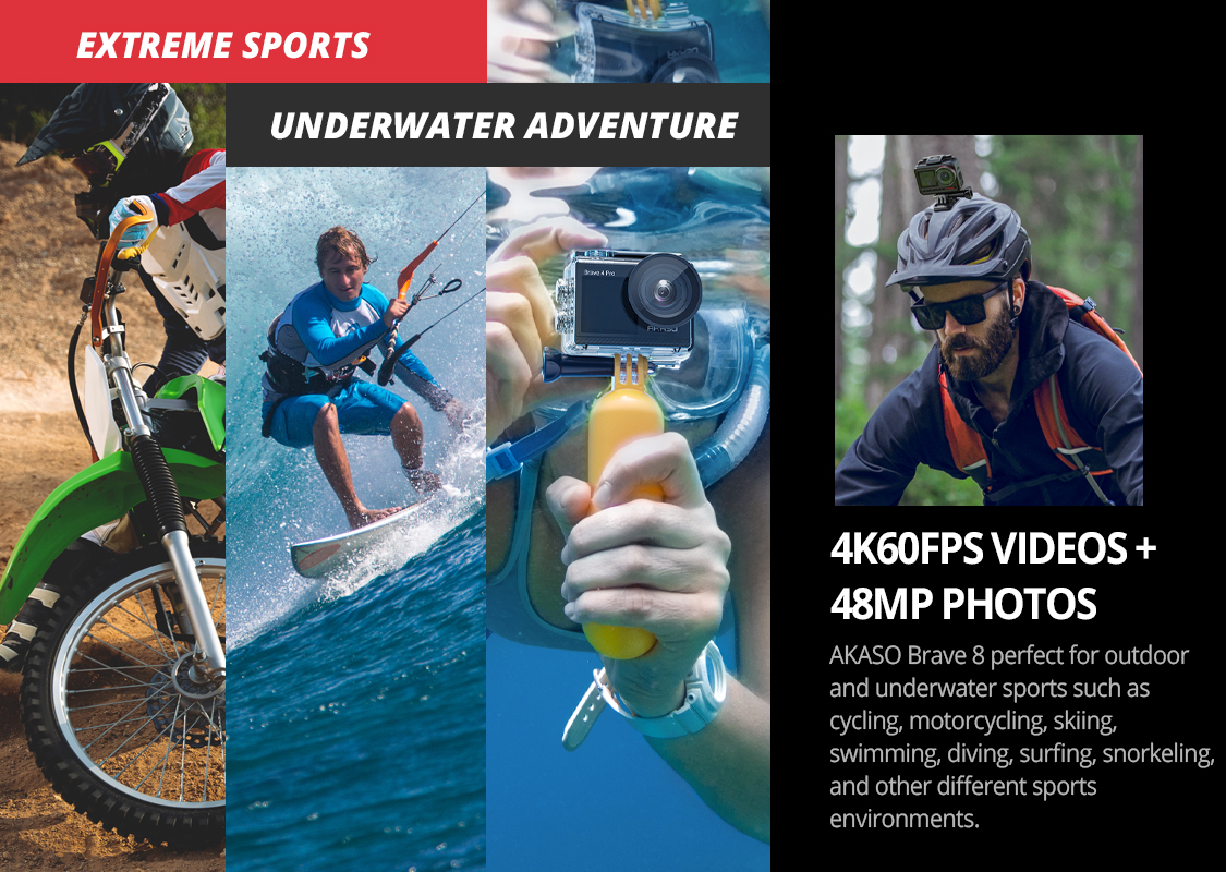 AKASO Brave 8 Action Camera BRAVE 8 B&H Photo Video