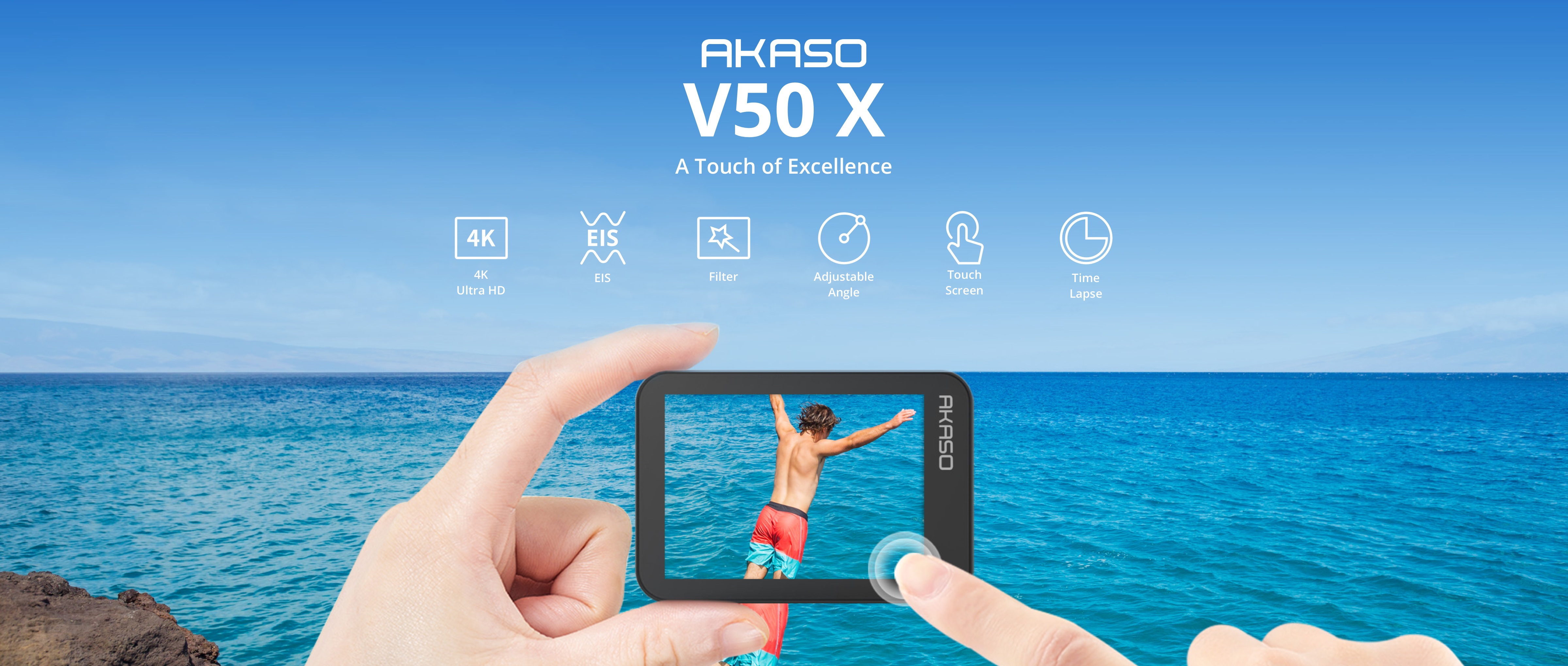 Caméra Sport AKASO V50X 4K 20 Millions pixels Etanche WiFi Action Ultra  Full HD Stabilisateur Télécommande Écran Tactile 30fps – Noir